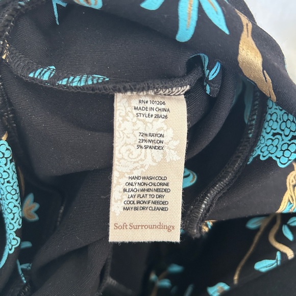 NWT Soft Surroundings Black Chinoiserie Pants-Excellent Quality - Picture 5 of 5